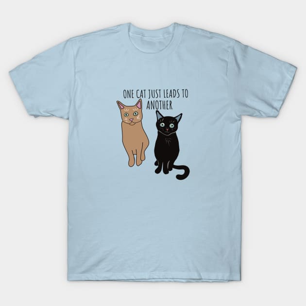 One Cat Just Leads to Another Earnest Hemingway cat quote T-Shirt by Janpaints